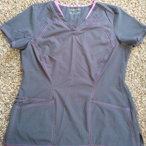 3 Scrub Tops 2 large/1 med